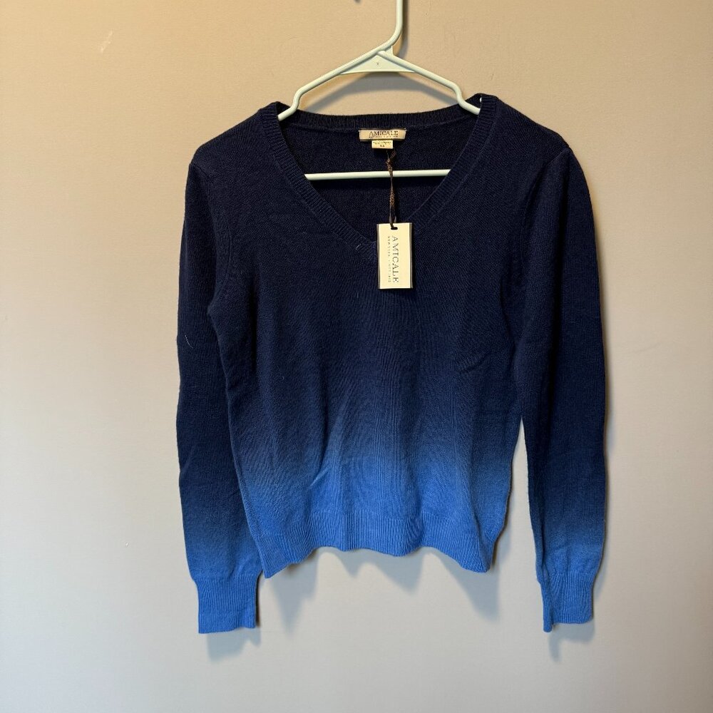 NWT  Amicale CashmereDip Dye Cashmere Sweater - XS